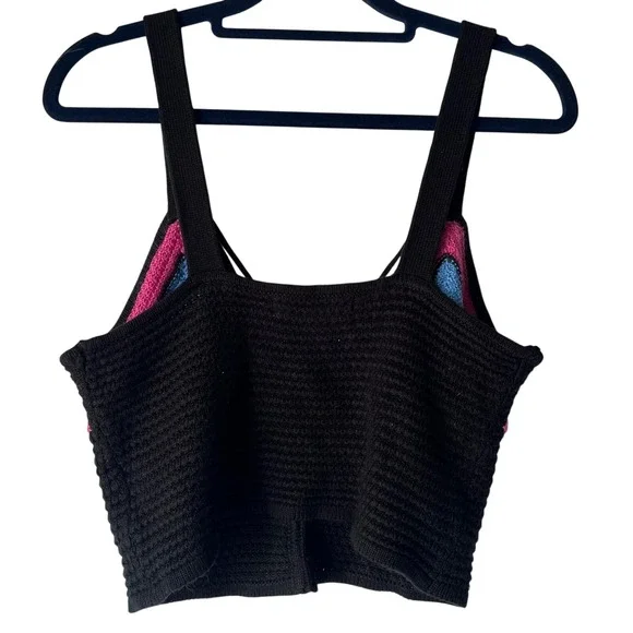 Madden Girl Boho Hippie Festival Crochet Crop‎ Tank Keyhole Heart Charm size M - Picture 3 of 3